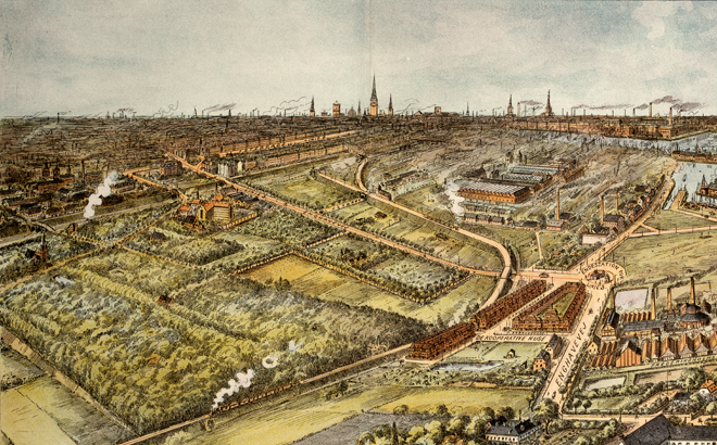 Udsigt over baneområdet ca. 1916