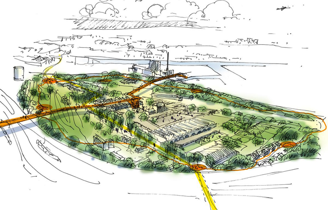 Forslag til ny indretning af DSB's baneområde
