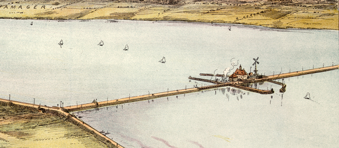 Slusen i 1916 tegnet af Franz Sedivy
